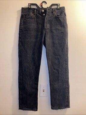AGOLDE Women's Riley High Rise Straight Crop Black Jeans Size 28